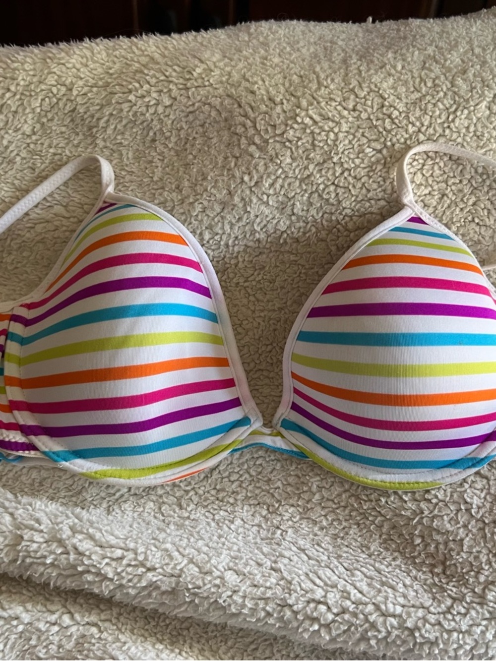 Xhilaration Multicolor Striped t-shirt Bra - White Base